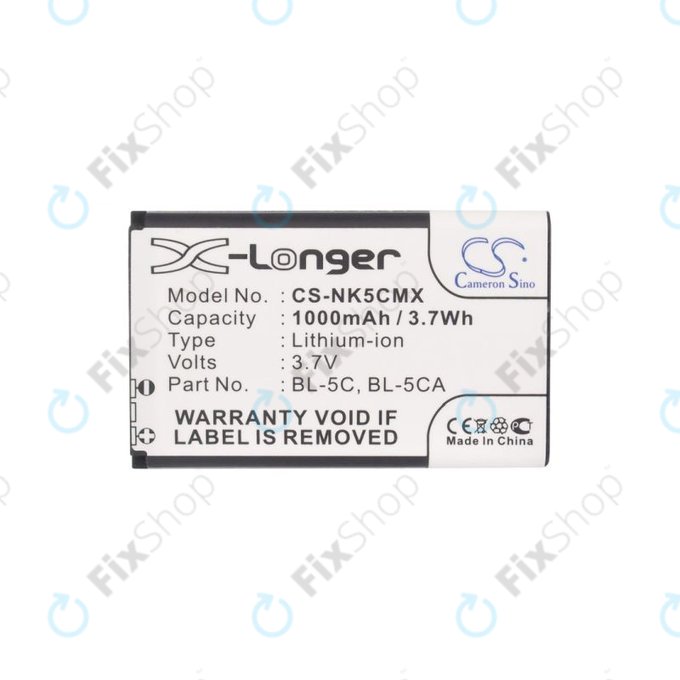 Μπαταρία για Nokia 1000, 2000, 3000, 6000, 7000, C, N, X-series, Asha 230, MD-12, BL-5C, BL-5CA, 1000mAh, HQ