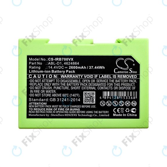 Μπαταρία για iRobot Roomba e-series, i-series, ABL-D1, 4624864, ABL-D2, 14.4V, 2600mAh, HQ