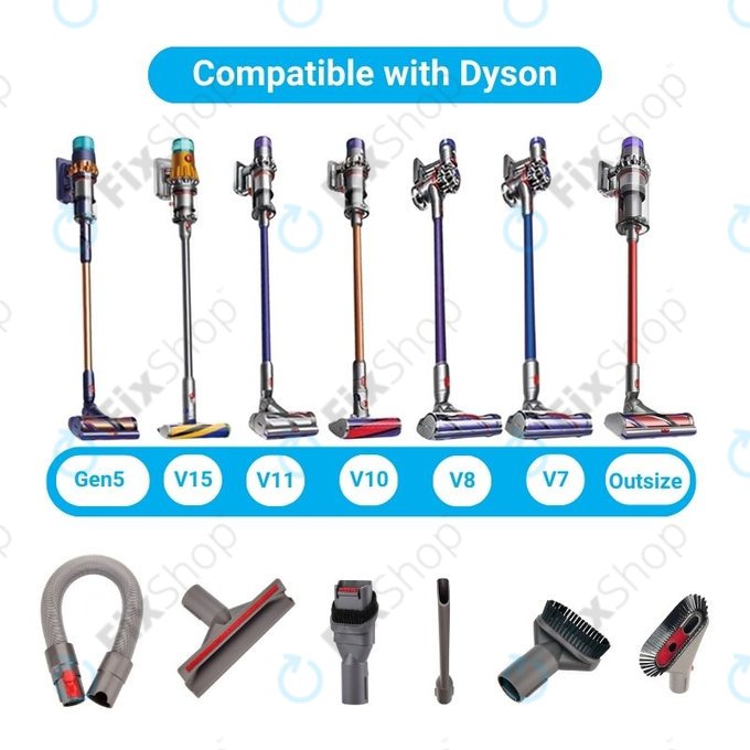 Σετ Πρόσθετων Ακροφυσίων (6τμχ) για Dyson V-series | Outsize