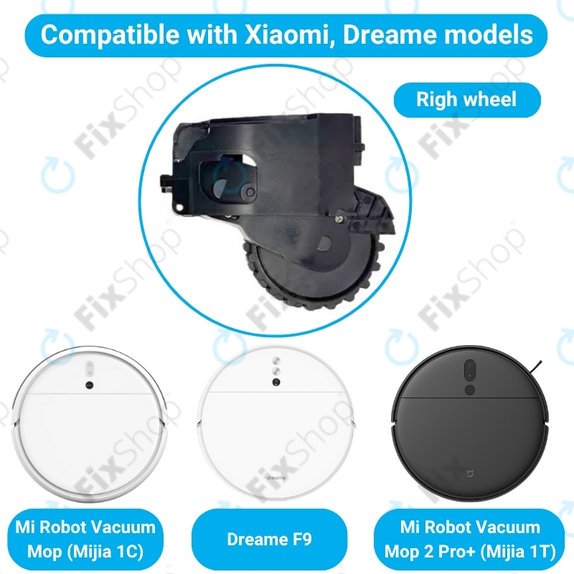 Τροχός με Κινητήρα (Δεξιός) για Xiaomi Dreame F9 | Mi Robot Vacuum Mop (Mijia 1C) | 2 Pro+ (Mijia 1T) | Μαύρο | Black