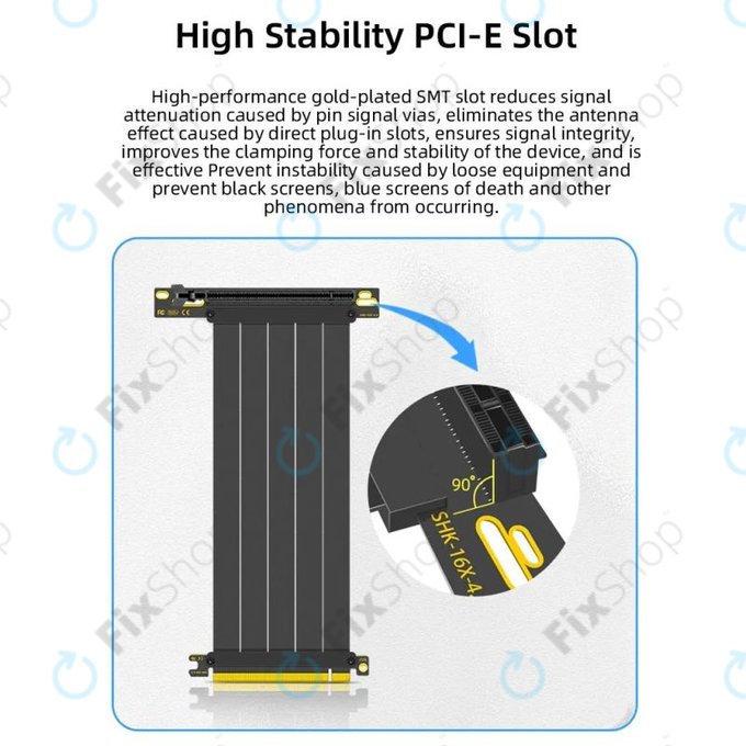 Καλώδιο riser PCIe 4.0 x16 για κάρτα γραφικών, 20cm, μαύρο