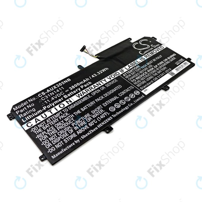 Μπαταρία για Asus Zenbook UX305, 3800mAh, Li-Pol, 11.4V, C31N1411, HQ