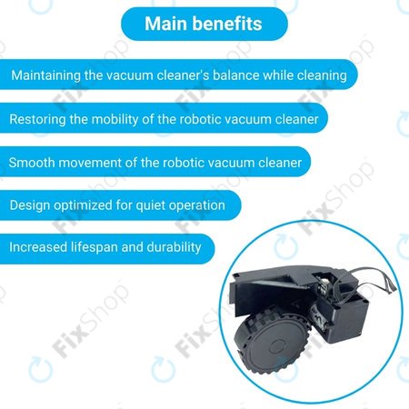 Τροχός με Κινητήρα (Δεξιός) για Roidmi EVE Plus | Μαύρο | Black