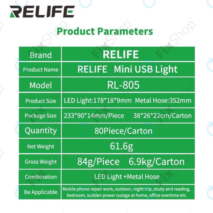USB Μίνι Λάμπα LED για Relife RL-805