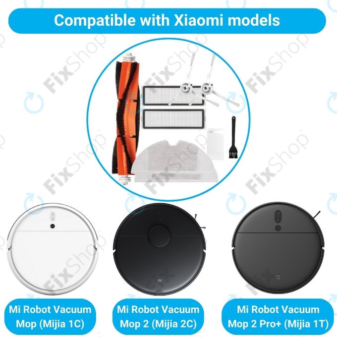 Standard Σετ (Λευκό) για Xiaomi Mi Robot Vacuum Mop (Mijia 1C) | 2 (Mijia 2C) 2 Pro+ (Mijia 1T) | Λευκό | White