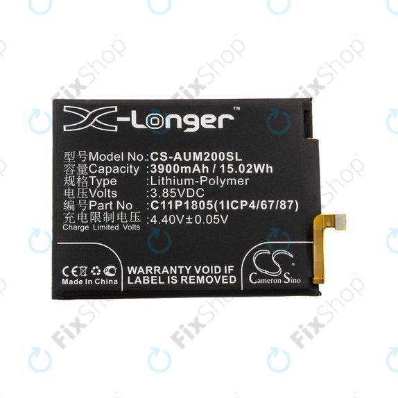Μπαταρία για Asus Zenfone Max M2, 3900mAh, Li-Pol, 3.85V, C11P1805 (1ICP4/67/87), HQ