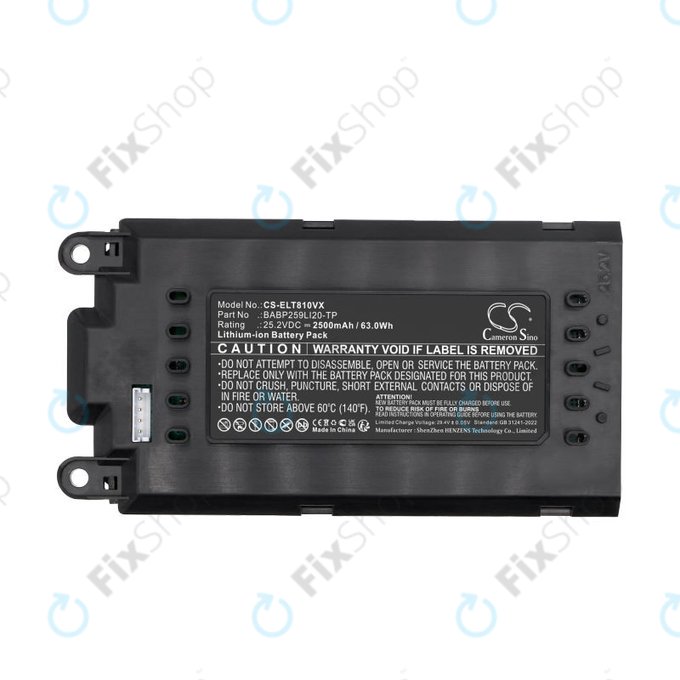 Μπαταρία για Electrolux Well Q8, WQ81-3OMB, WQ81-PANIM, 2500mAh, Li-Ion, 25.2V, BABP259LI20-TP, HQ