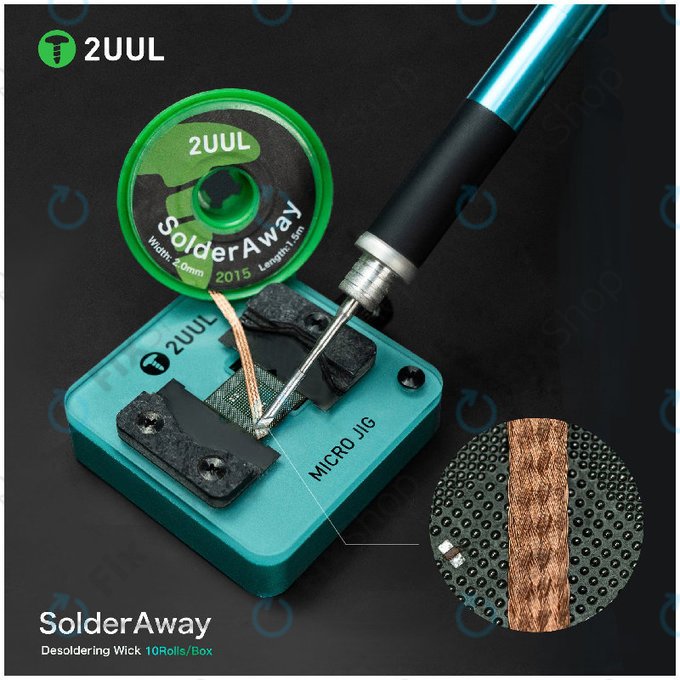 Φιτίλι αποκόλλησης υψηλής πυκνότητας, 2UUL DW11, 10 ρολά/κουτί