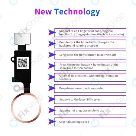 Κουμπί Αρχικής Οθόνης JCID 7 Gen για iPhone 7 | 7 Plus | 8 | 8 Plus | SE (2020) | SE (2022) | Rose Gold