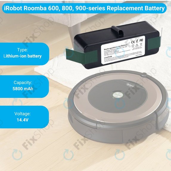 Μπαταρία για iRobot Roomba 600, 800, 900-series, 4502233, 4374392, 2130LI, 14.4V, 5800mAh