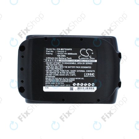 Battery για Makita B | C | D | F | G | H | J | L | M | P | S | T | U | V | X-series | BL18xx | Li-Ion | 6000mAh | HQ