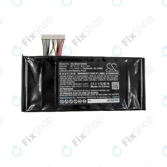 Μπαταρία για MSI GT72, MSI WT72, 7500mAh, Li-Ion, 11.1V, BTY-L77, HQ