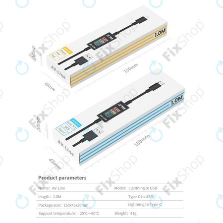 Καλώδιο Φόρτισης Έξυπνης Ανίχνευσης (Lightning - USB-C) για AV-Line