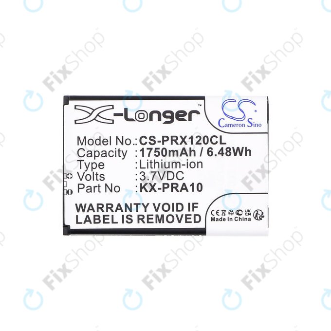 Μπαταρία για Panasonic KX-PRX110, 120, 150, 1750mAh, Li-Ion, 3.7V, KX-PRA10, HQ
