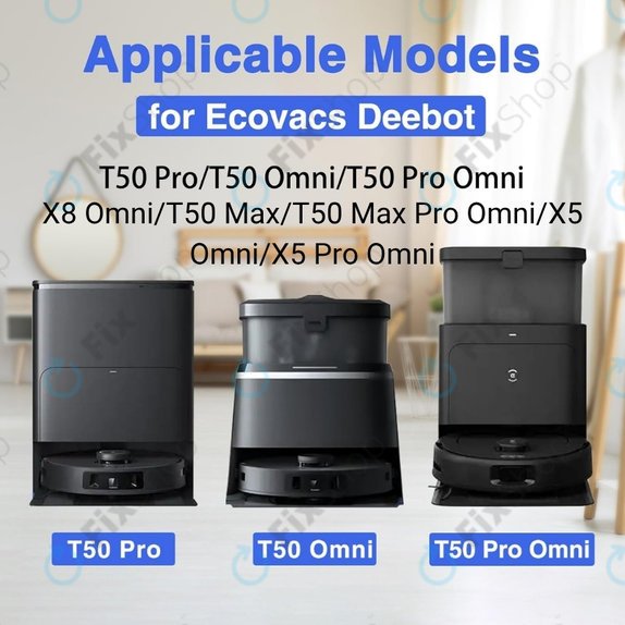 Πλαϊνή βούρτσα, 2 τεμ. για Ecovacs Deebot T50 Omni, T50 Pro Omni, X8 Omni, T50 Max, T50 Max Pro Omni, X5 Omni, X5 Pro Omni