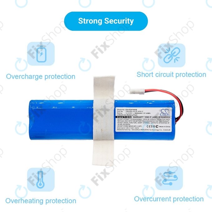 Μπαταρία για Zaco V3, V40, V5s Pro, V5x, Silvercrest SSWR A1, SSWR B1, SSR 3000 A1, 18650B4-4S1P-AGX-2, 14.4V, 2600mAh, HQ