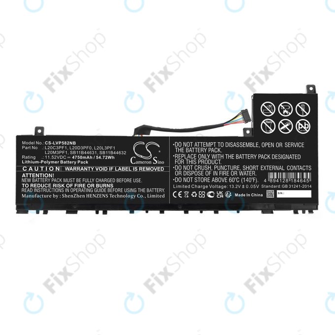 Μπαταρία για Lenovo IdeaPad 5 Pro 14ITL6, 4750mAh, Li-Pol, 11.52V, L20C3PF1, HQ