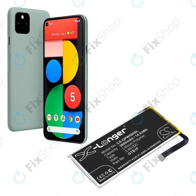 Μπαταρία για Google Pixel 5, 3800mAh, Li-Pol, 3.85 V, GTB1F, HQ