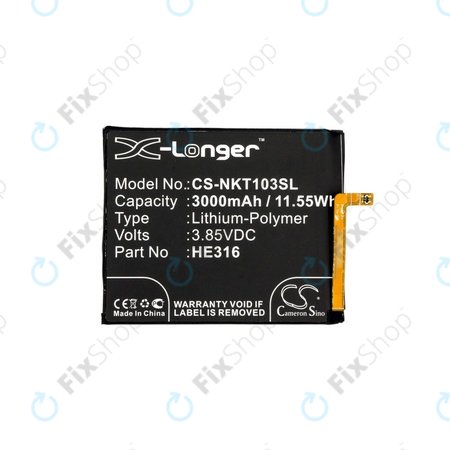 Μπαταρία για Nokia 6, HE316, 3000mAh, HQ