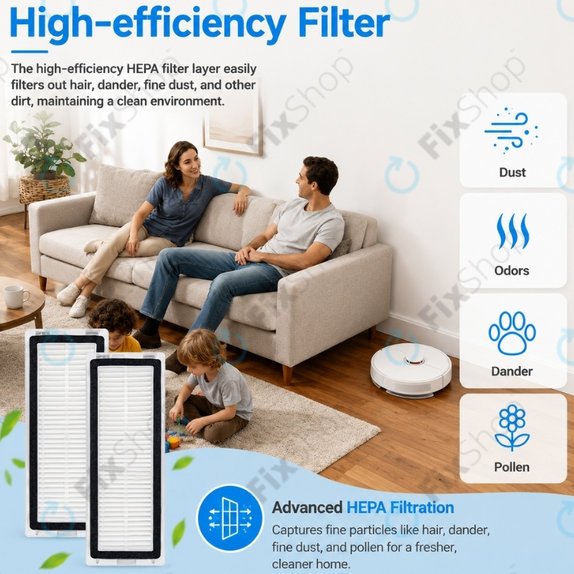Σετ ανταλλακτικών για Xiaomi Dreame D9 Max Gen2, D10s, D10s Pro (1x Κύρια βούρτσα, 2x Φίλτρο, 2x Πλαϊνή Βούρτσα – μαύρη, 2x Πανί Σφουγγαρίστρας)
