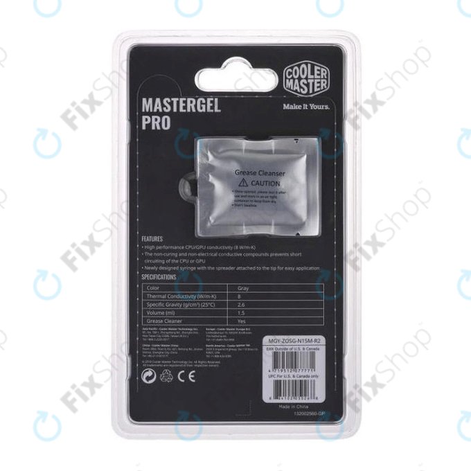 Θερμοαγώγιμη πάστα MasterGel Pro V2 για CPU, 4g, γκρι