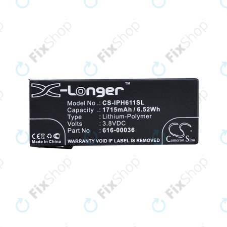 Μπαταρία για iPhone 6S, 616-00036, 1715mAh, HQ