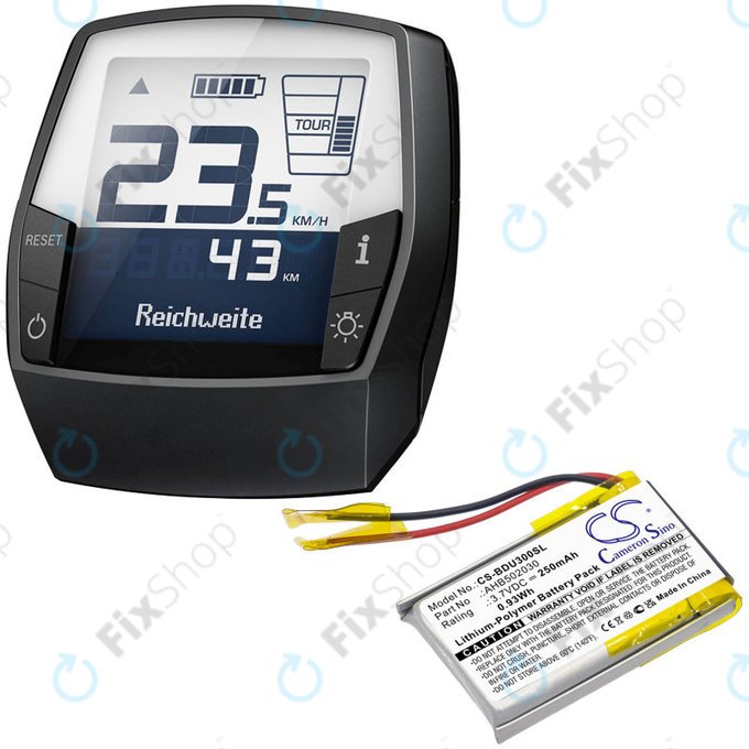 Μπαταρία για Bosch Bdu3xx, Bosch Intuvia Display, 250mAh, Li-Pol, 3.7V, 502030, HQ