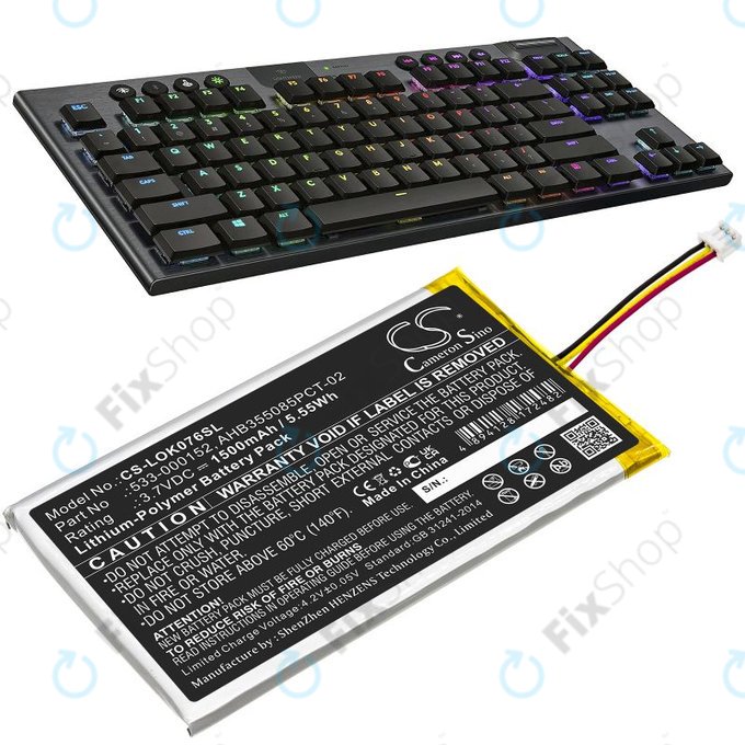 Μπαταρία για Logitech G913, G913 TKL, G915, G915TKL, 1500mAh, Li-Pol, 3.7V, 533-000152, HQ