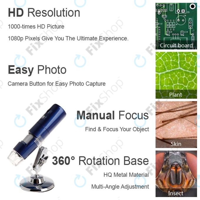 Φορητό Ψηφιακό Μικροσκόπιο / Κάμερα / Μεγεθυντικός Φακός Wi-Fi (1080p)