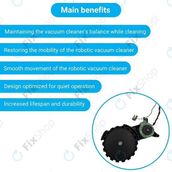Τροχός με Κινητήρα (Δεξιός) για Xiaomi Robot Vacuum X10 | Dreame Z10 Pro | L10 Plus | D10 Plus | Μαύρο | Black