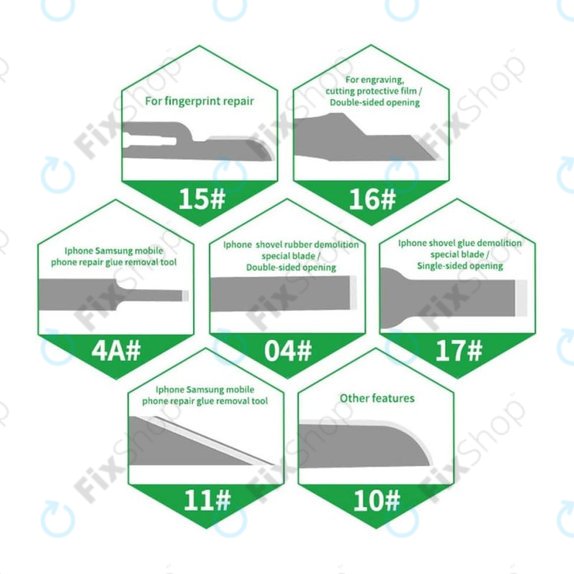 Σετ Λεπίδων Αφαίρεσης Κόλλας CPU Remove 8in1 για Relife RL-101B