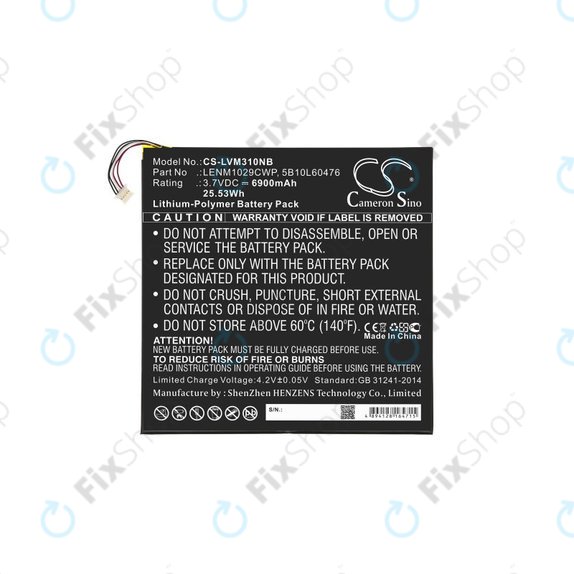 Μπαταρία για Lenovo Miix 300, Miix 310, 6900mAh, Li-Pol, 3.7V, LENM1029CWP, HQ
