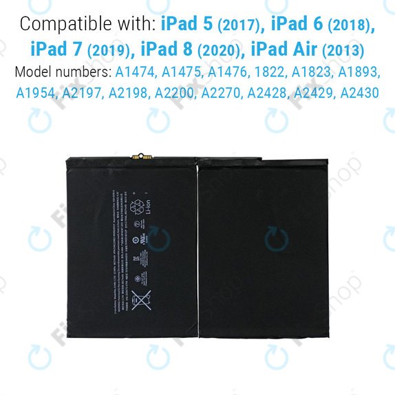 Μπαταρία για iPad Air, iPad 5th Gen 2017 – 9th Gen 2021, 8827mAh