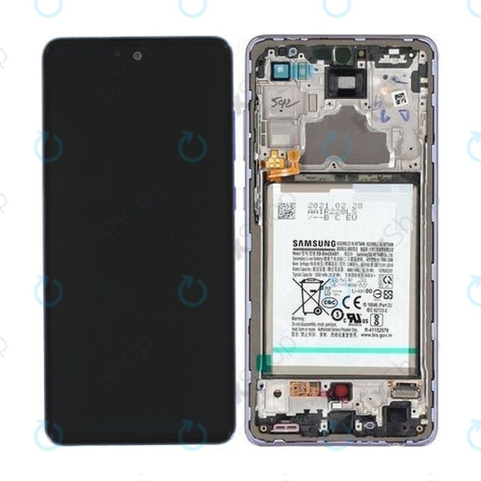 Συγκρότημα οθόνης με μπαταρία για Samsung A72, A725F, A726B, GH82-25541C, GH82-25542C, Awesome Violet, Service Pack
