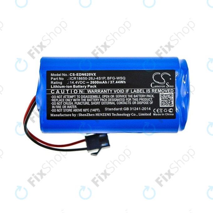 Μπαταρία για Ecovacs Deebot N79, N79S, Eufy RoboVac-series, Proscenic 850-series, BFG-WSQ, ICR18650-26J-4S1P, UR18650ZY-4S1P-AAM, 14.4V, 2600mAh, HQ