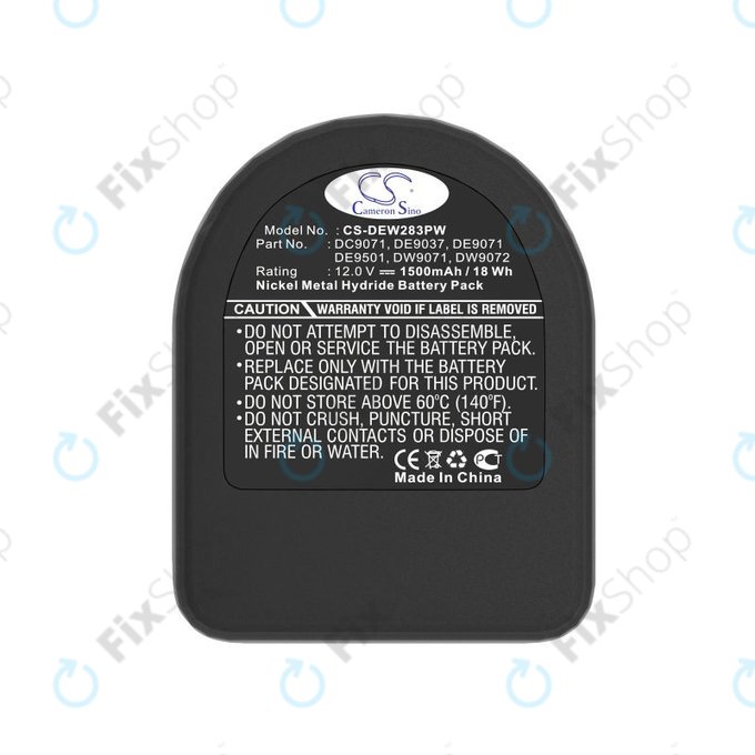 Μπαταρία για Dewalt DCD940B2, DCD910KX, 1500mAh, Ni-MH, 12V, DC9071, DE9074, HQ