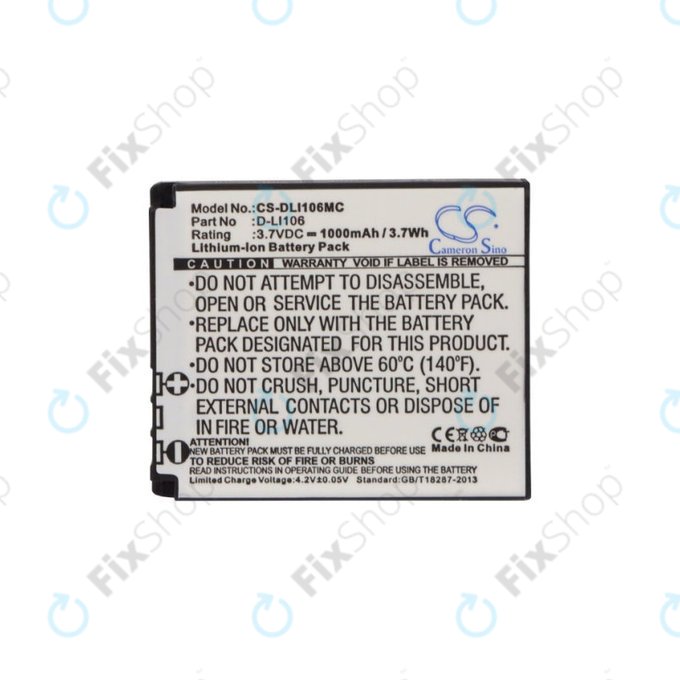 Μπαταρία για Kodak PIXPRO SP1, Kodak PIXPRO SP1 HD, 1000mAh, Li-Ion, 3.7V, D-LI106, HQ