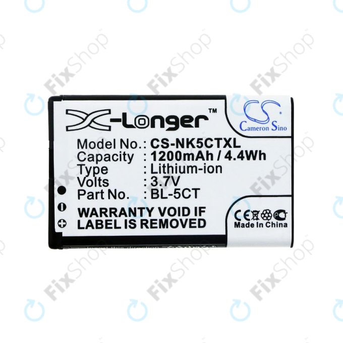 Μπαταρία για Nokia 5220, 5630, 6303, 6700, C5, 1200mAh, Li-Ion, 3.7V, BL-5CT, HQ