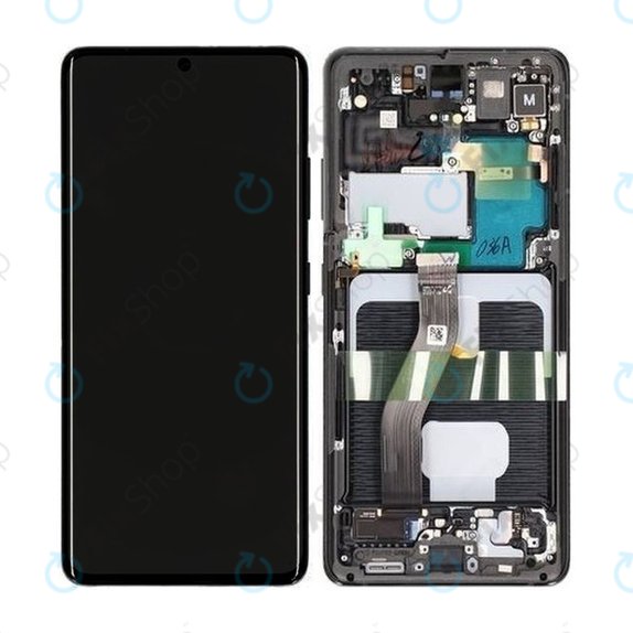 Συγκρότημα οθόνης για Samsung S21 Ultra, G998B, GH82-26035A, GH82-26036A, Phantom Black, Service Pack