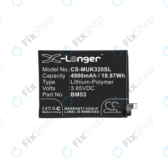 Μπαταρία για Xiaomi Mi 10T 5G, Mi 10T Pro 5G, BM53, 4900mAh, HQ