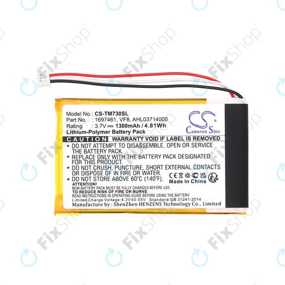 Μπαταρία για TomTom Go 530 Live, 630T, 720, 730T, 930T, 1697461, Li-Polymer, 3.7V, 1300mAh, HQ