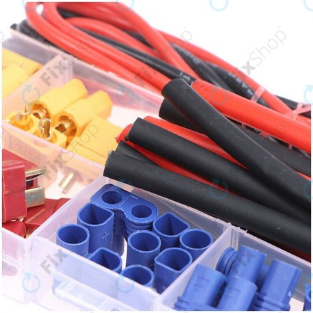 Σετ Συνδέσμων Μπαταρίας (T-plug, EC3, XT60, Καλώδιο Σιλικόνης & Θερμοαναδιπλούμενο) για Amass