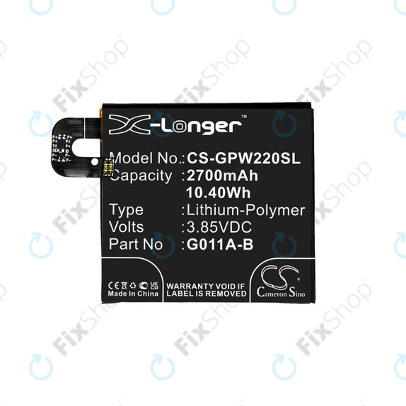 Μπαταρία για Google Pixel 2 G011A, 2700mAh, Li-Pol, 3.85 V, G011A-B, HQ