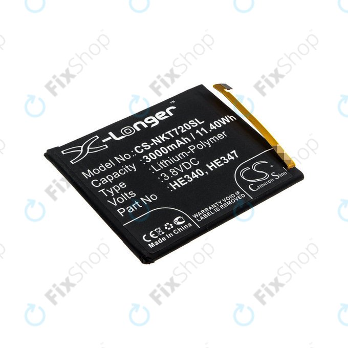 Μπαταρία για Nokia 7.1, 3000mAh, Li-Pol, 3.8 V, HE340, HQ