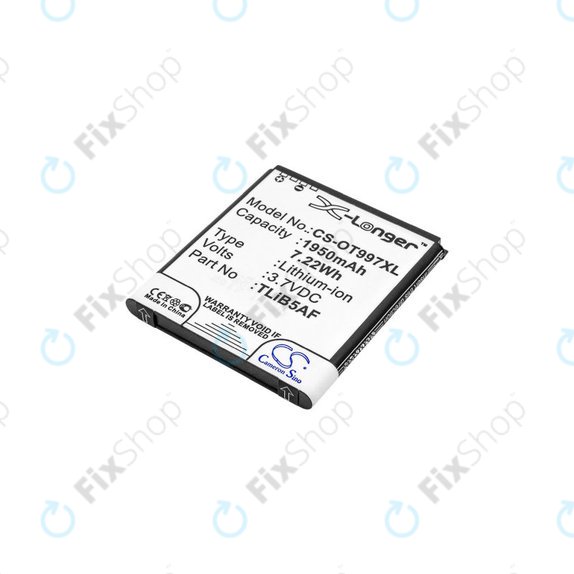 Μπαταρία για Alcatel One Touch 997, X Pop, TCL S710, S800, 1950mAh, Li-Ion, 3.7V, TLiB5AF, HQ