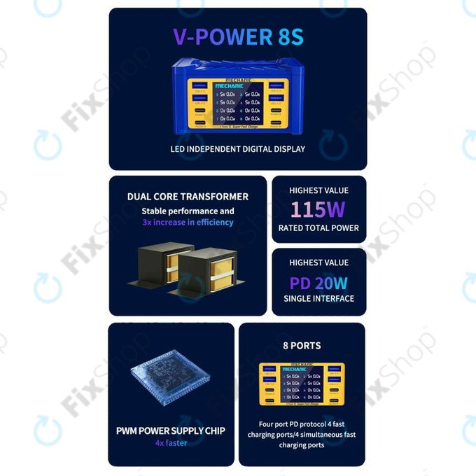 Σταθμός Φόρτισης Υπηρεσιών Mechanic V-Power 8S