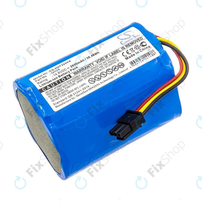 Μπαταρία για Fomt R620c, Haier T322, J300s, Liectroux DH860, TCL S15, Tomefon, 2600mAh, Li-Ion, 14.8V, GH28, HQ