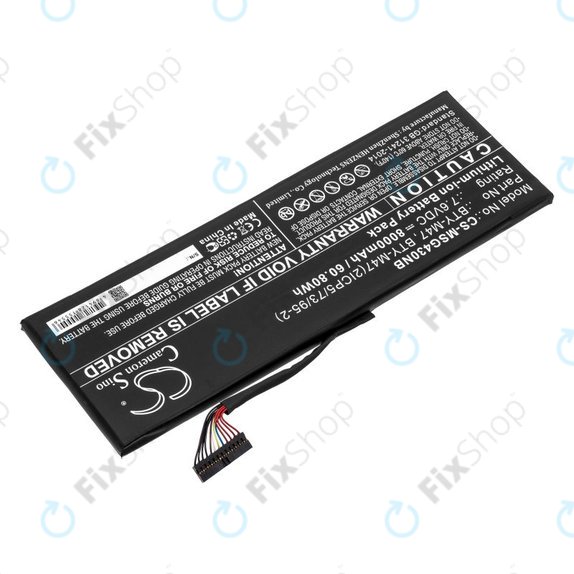 Μπαταρία για MSI GS40, GS43, MS14, 8000mAh, Li-Ion, 7.6V, BTY-M47, HQ