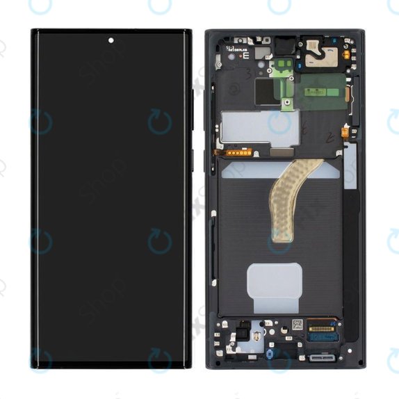 Συγκρότημα οθόνης για Samsung S22 Ultra, S908B, GH82-27488A, GH82-27489A, Phantom Black, Service Pack