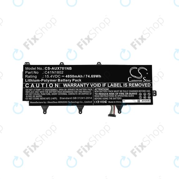 Μπαταρία για Asus Zephyrus Gx701, Rog Zephyrus S Gx701, Rog Gx701, 4850mAh, Li-Pol, 15.4V, C41N1802, HQ